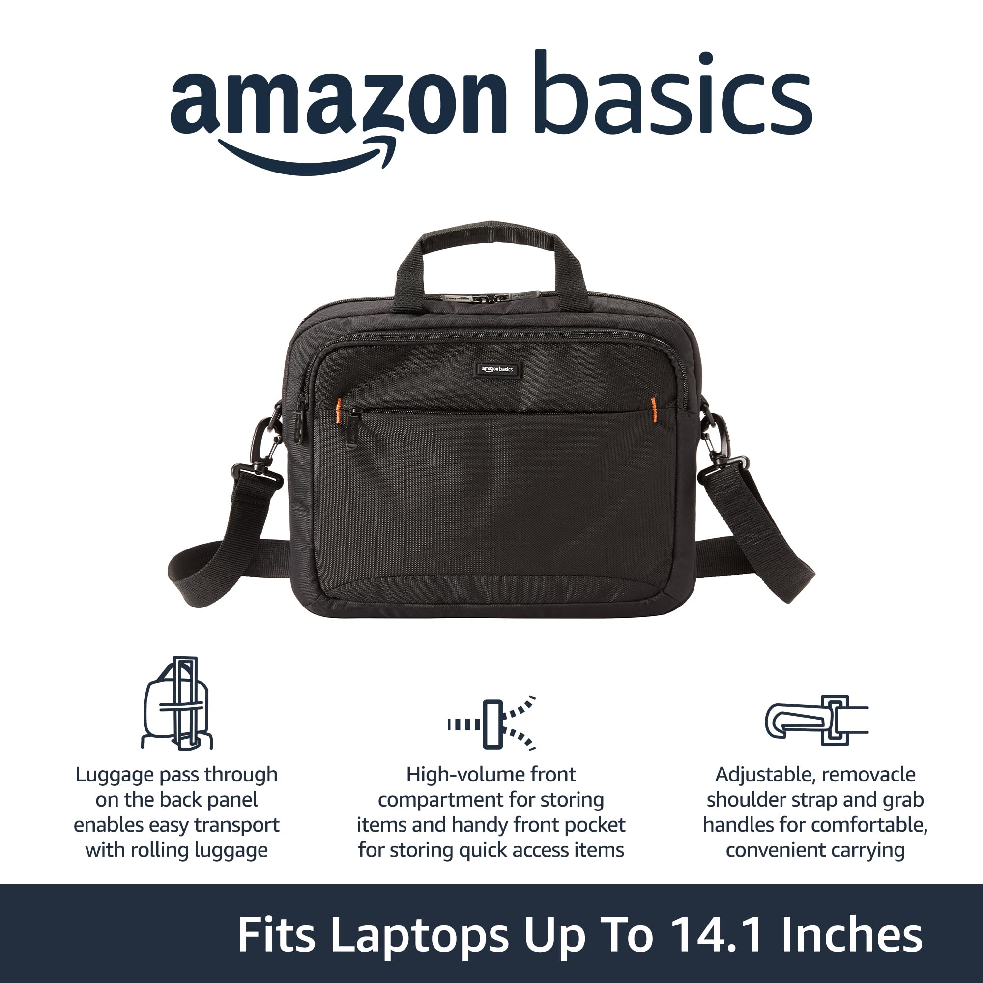 Foto 7 | Funda de Transporte para Portátil Amazon Basics de 14" Negro - Venta Internacional