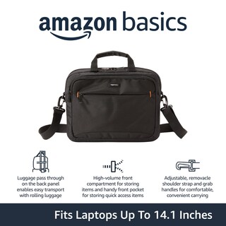 Foto 7 | Funda de Transporte para Portátil Amazon Basics de 14" Negro - Venta Internacional