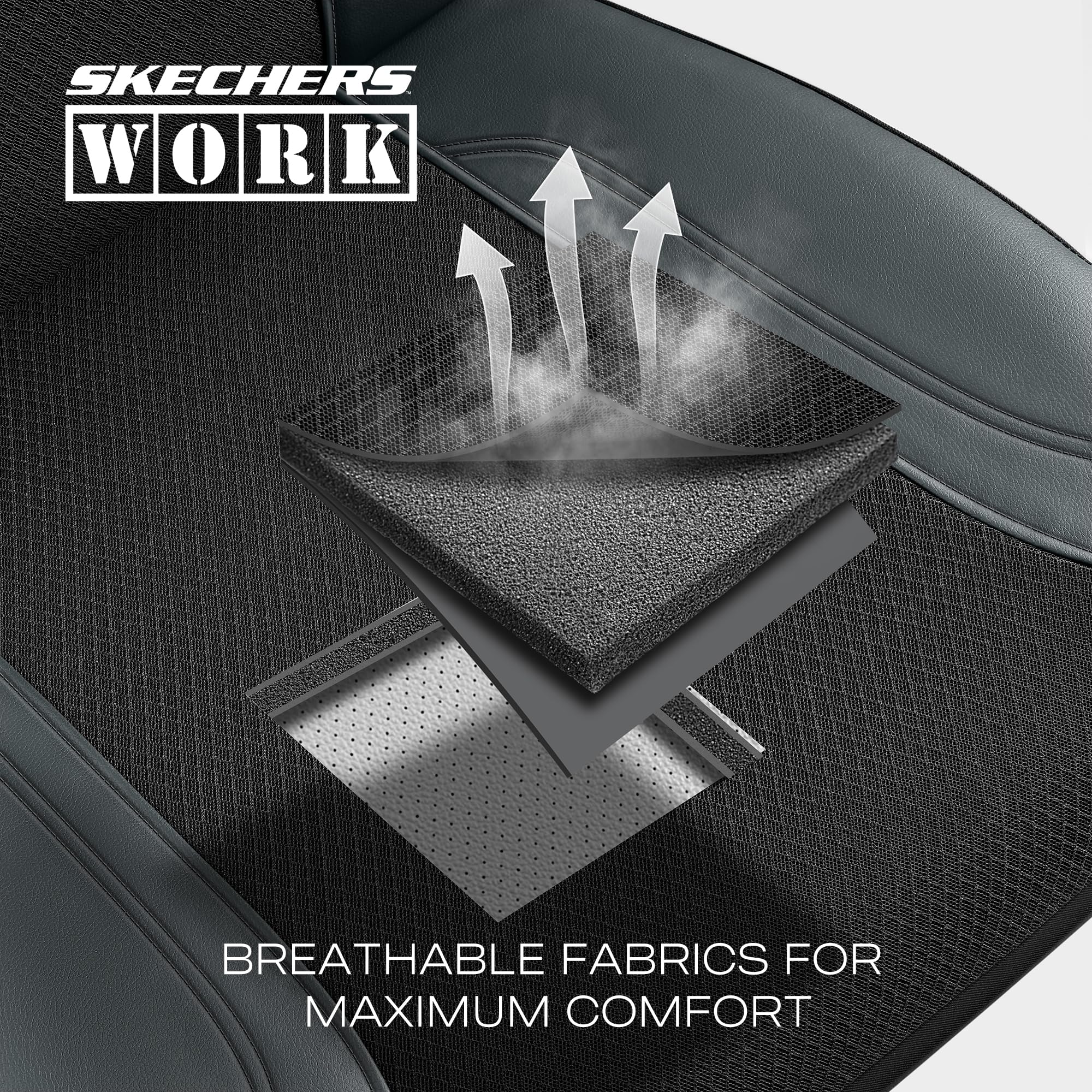 Foto 3 | Fundas Para Asientos De Coche Skechers Work, Piel Oxford, Color Gris - Venta Internacional.