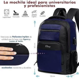 Foto 3 | Mochila Ejecutiva con Puerto Usb Azul
