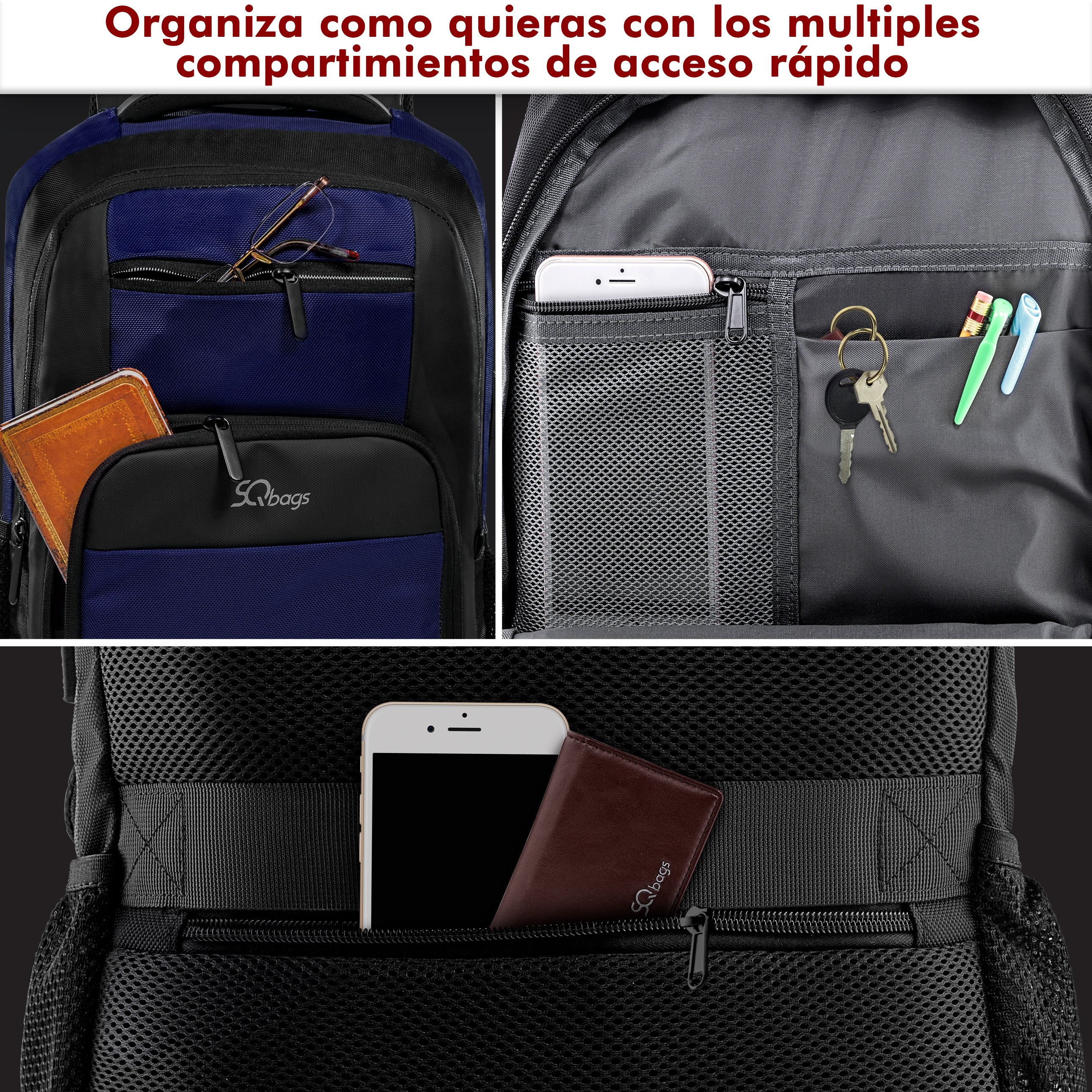Foto 6 pulgar | Mochila Ejecutiva con Puerto Usb Azul
