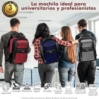Foto 2 | Mochila Ejecutiva con Puerto Usb Roja
