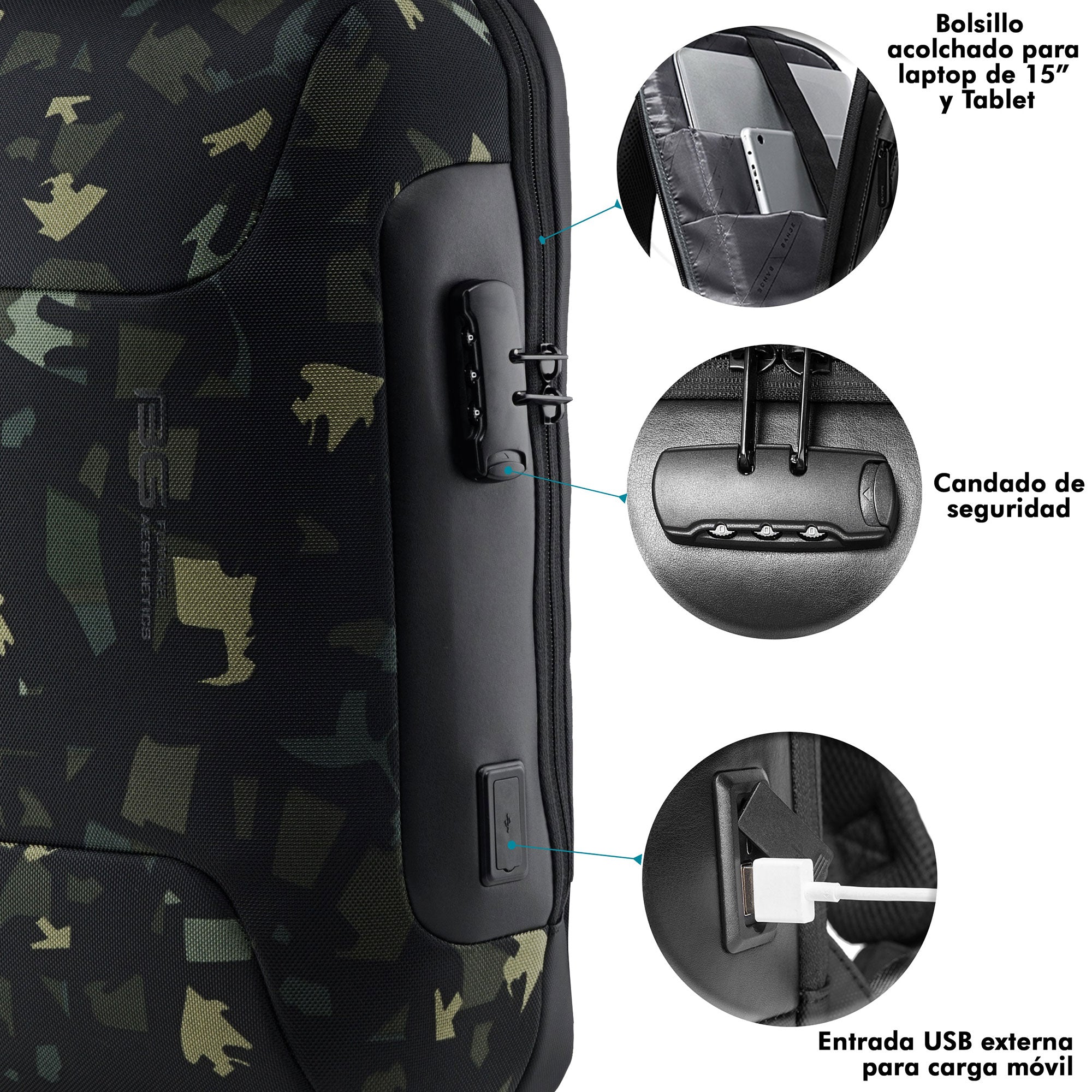 Foto 5 pulgar | Mochila Ejecutiva Premium Topline Camuflaje