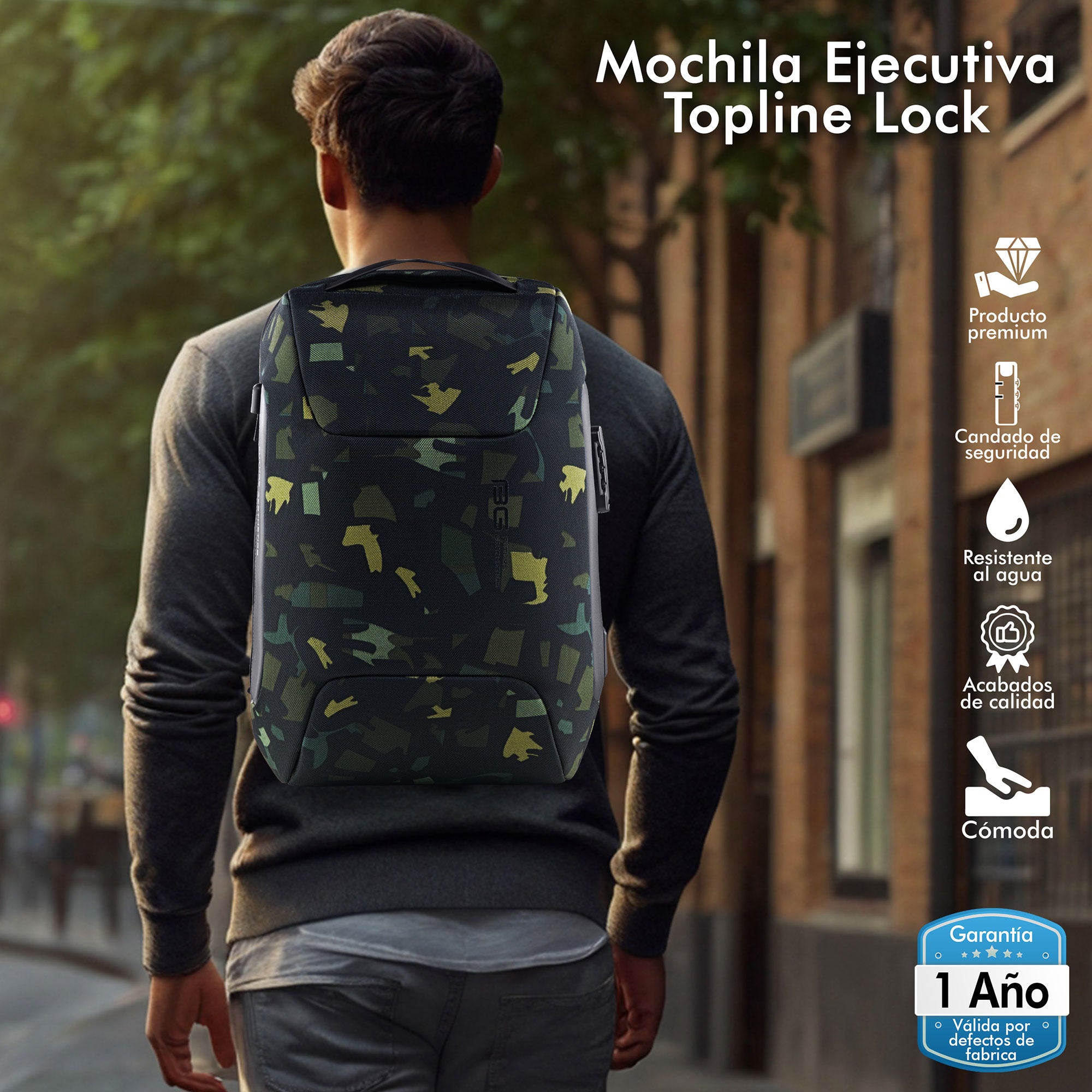 Foto 8 pulgar | Mochila Ejecutiva Premium Topline Camuflaje