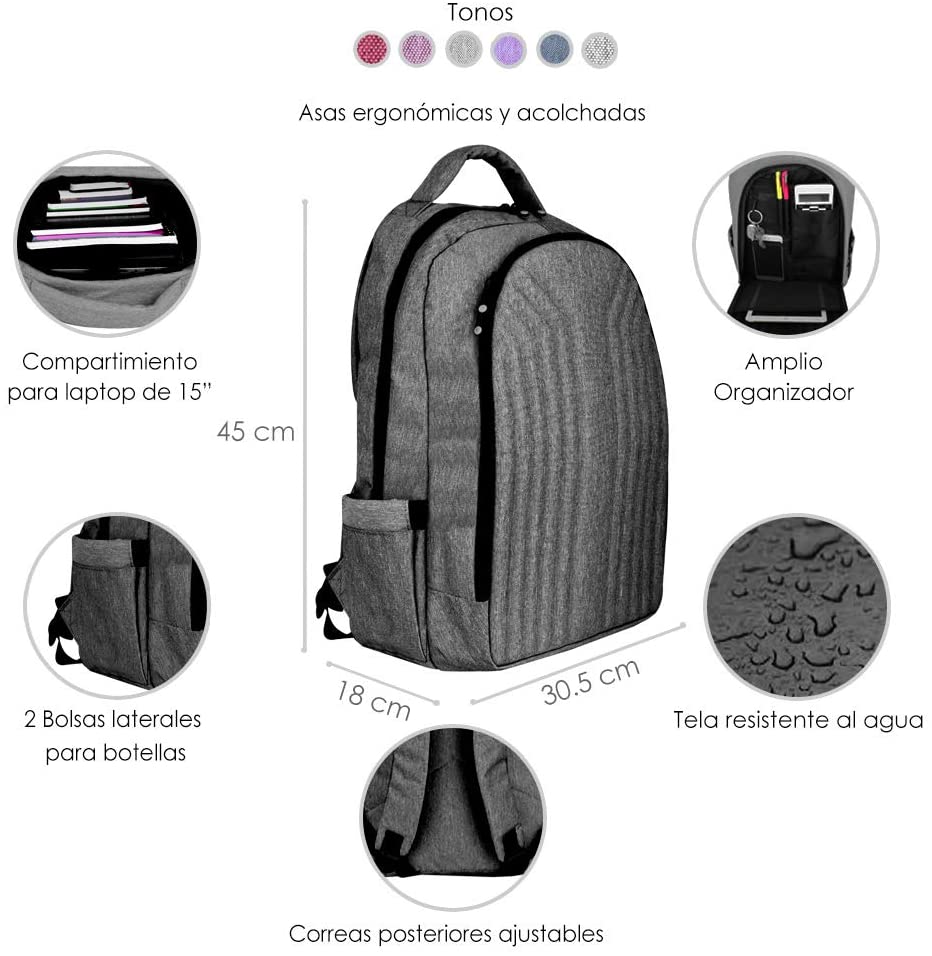 Foto 2 | Mochila Shell Gris