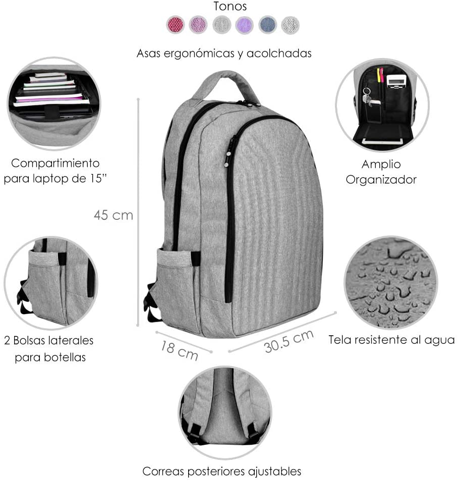 Foto 3 pulgar | Mochila Shell Gris Clara