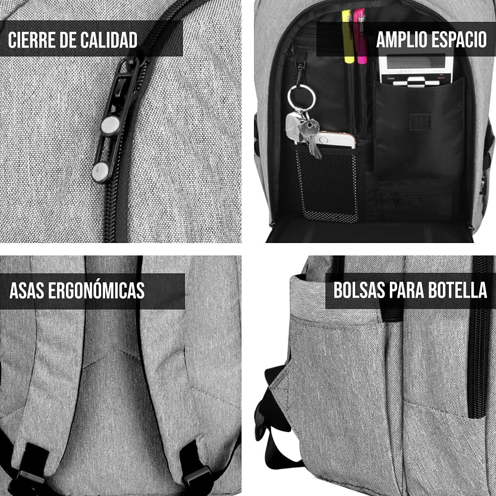 Foto 7 pulgar | Mochila Shell Gris Clara