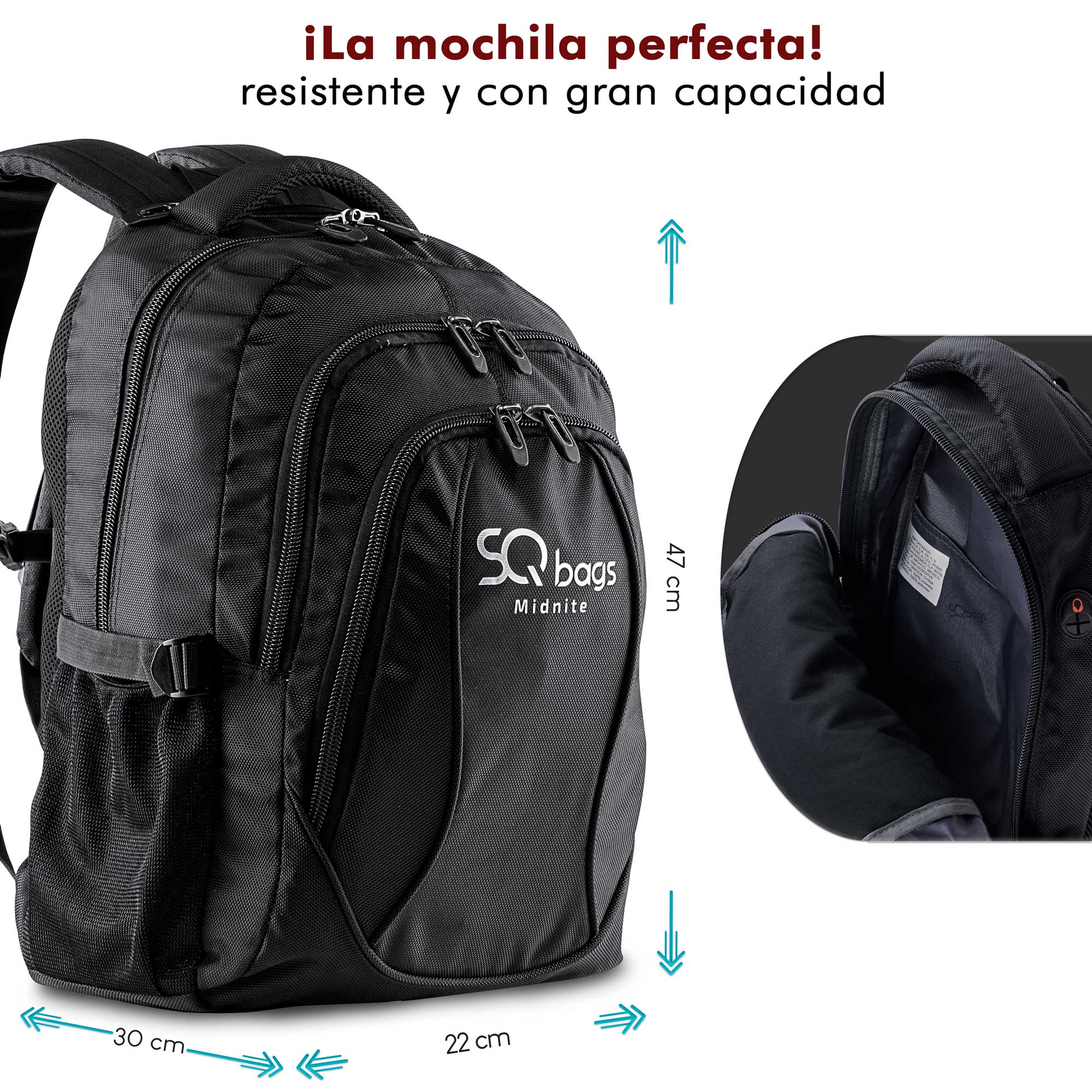 Foto 3 pulgar | Mochila Negra con Compartimento Acolchado para Laptop