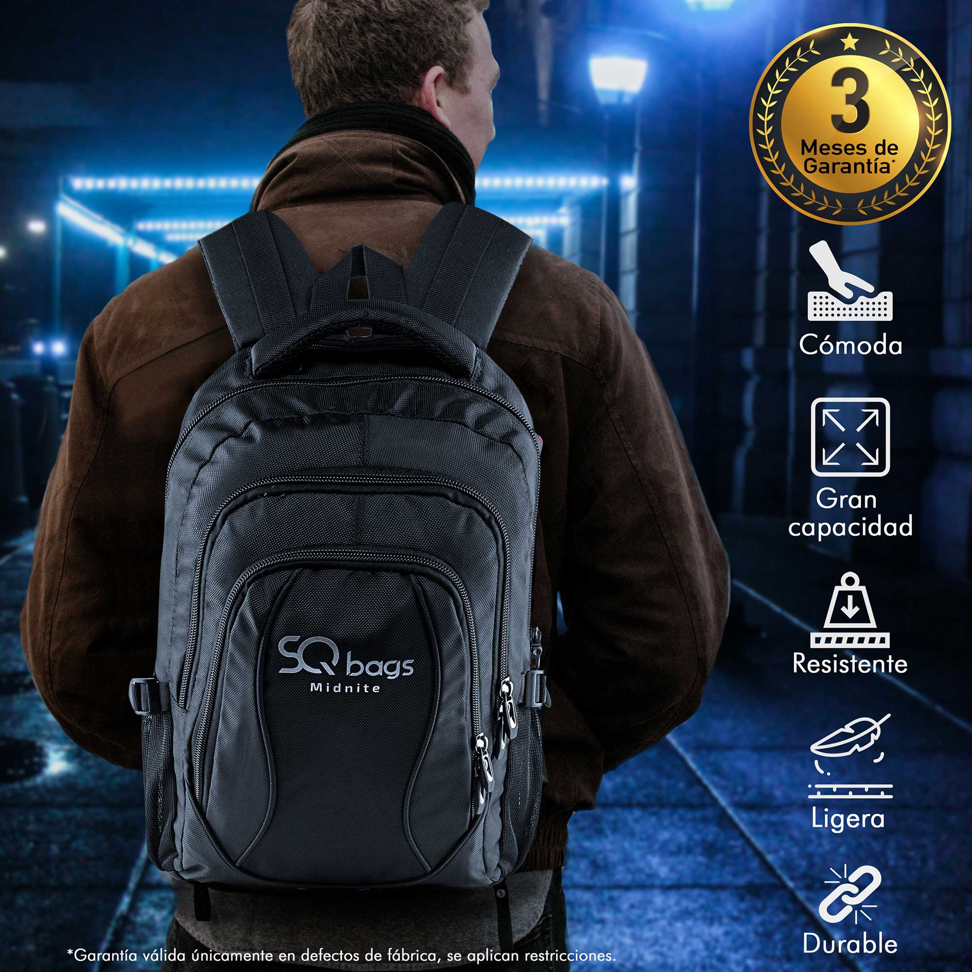 Foto 4 pulgar | Mochila Negra con Compartimento Acolchado para Laptop