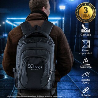 Foto 3 | Mochila Negra con Compartimento Acolchado para Laptop