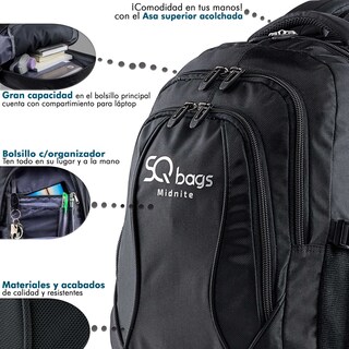 Foto 4 | Mochila Negra con Compartimento Acolchado para Laptop