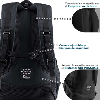 Foto 6 | Mochila Negra con Compartimento Acolchado para Laptop