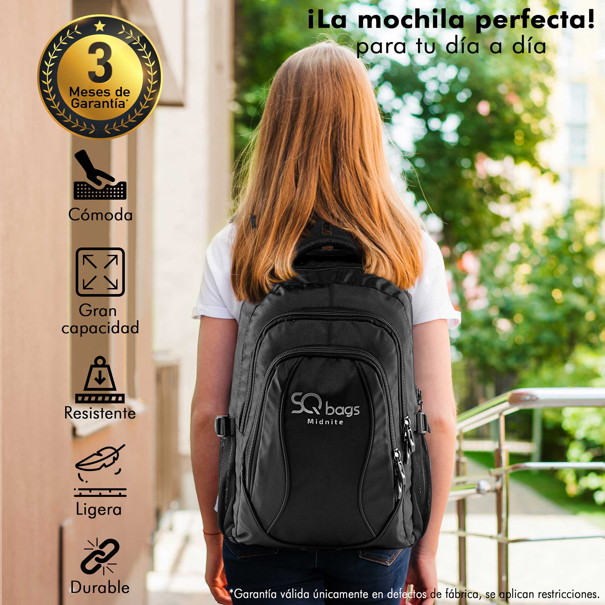 Foto 8 pulgar | Mochila Negra con Compartimento Acolchado para Laptop