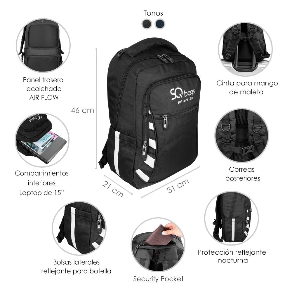 Foto 4 pulgar | Mochila Reflect 2.0 Negra
