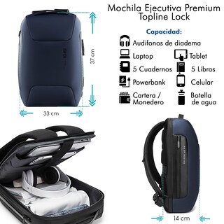 Foto 3 | Mochila Ejecutiva Premium Topline Azul