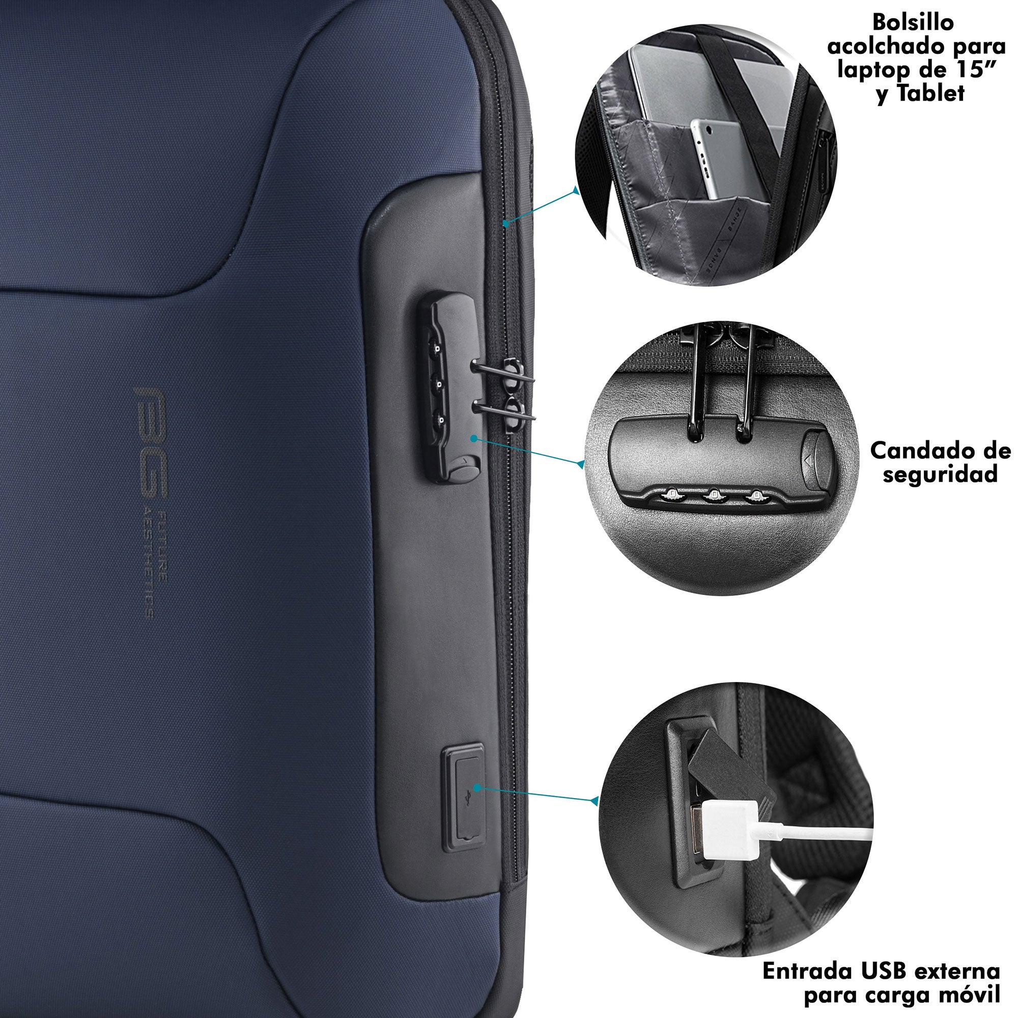 Foto 6 pulgar | Mochila Ejecutiva Premium Topline Azul