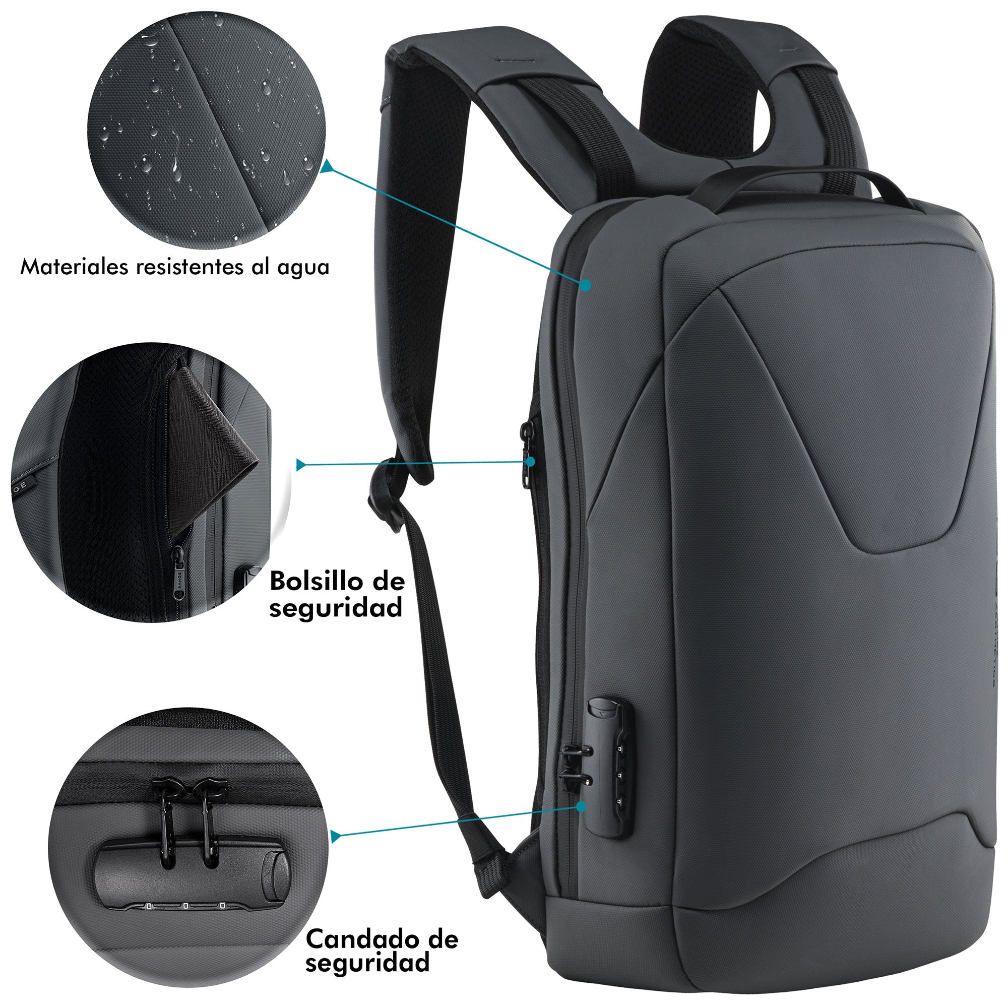 Mochila Ejecutiva Slim Elegante Negra
