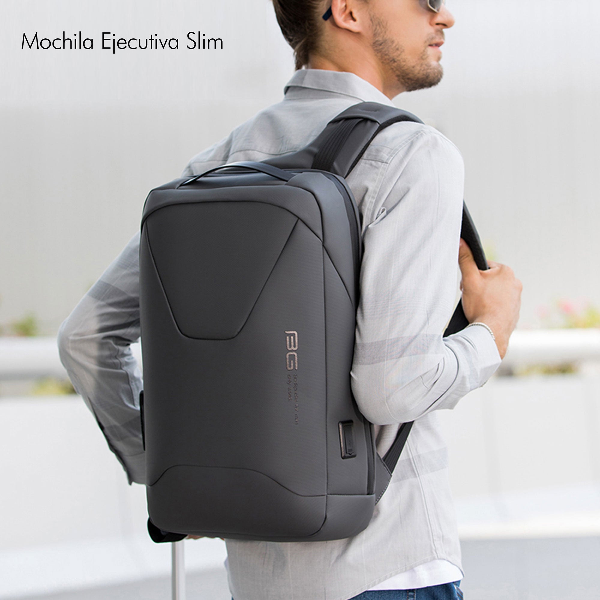 Foto 6 pulgar | Mochila Ejecutiva Slim Elegante Gris