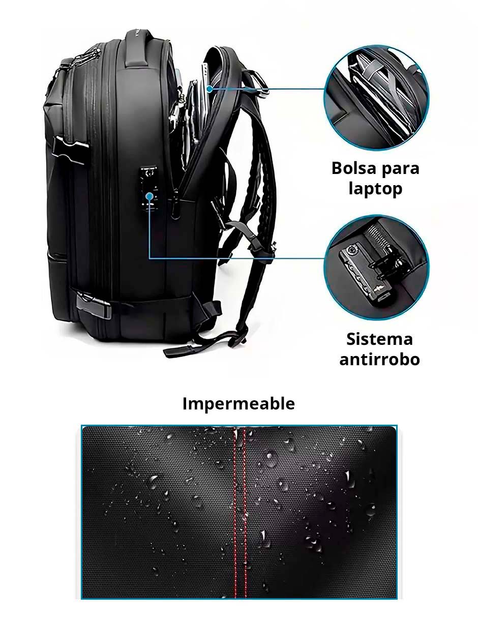 Foto 4 pulgar | Mochila De Viaje Plegable Airback Con Bomba De Compresión Expandible 60 L