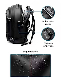 Foto 3 | Mochila De Viaje Plegable Airback Con Bomba De Compresión Expandible 60 L