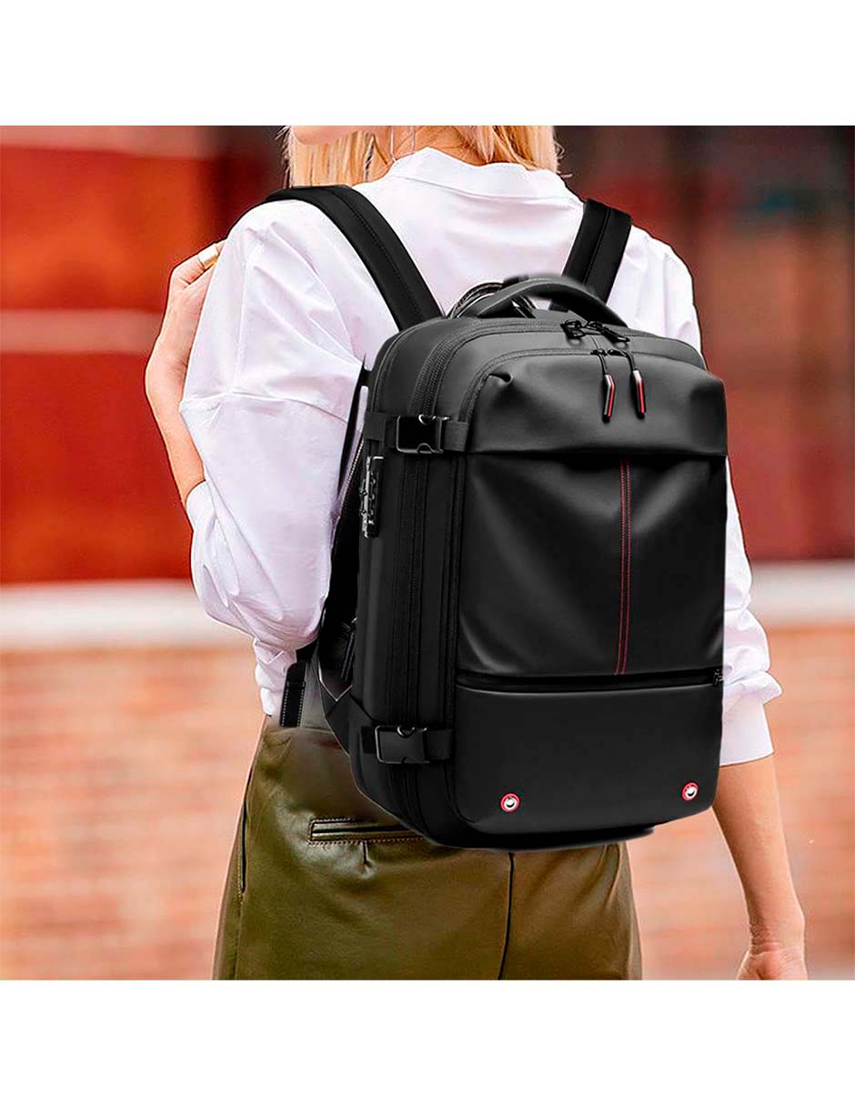 Foto 7 pulgar | Mochila De Viaje Plegable Airback Con Bomba De Compresión Expandible 60 L