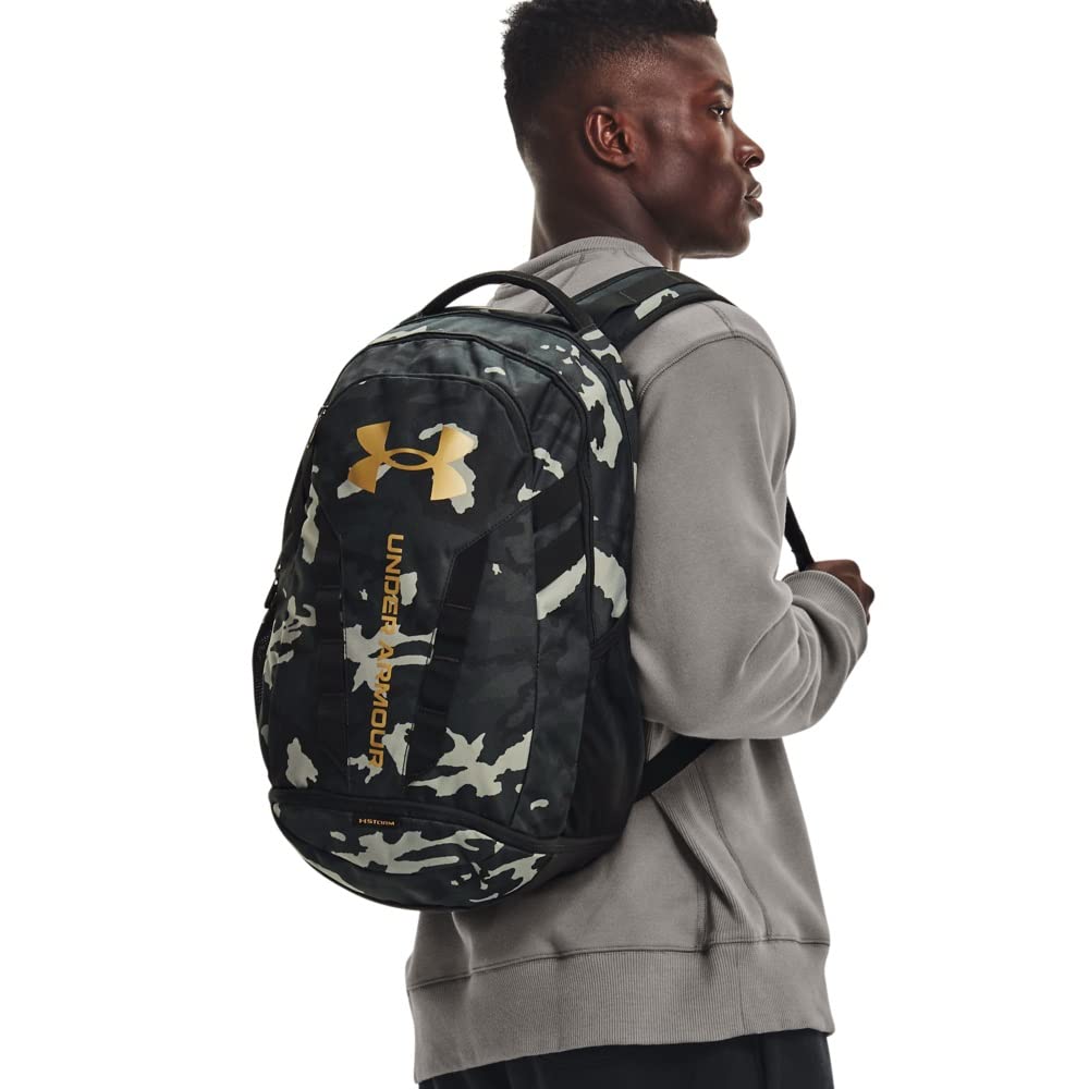 Foto 7 | Mochila Under Armour Hustle 5.0 Unisex Para Adultos, Color Negro Y Dorado - Venta Internacional.