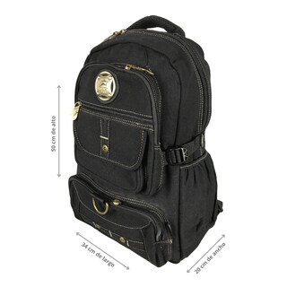 Foto 3 | Mochila De Lona Minimalista Golden Star Gf-1394 Color Negro
