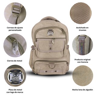 Foto 2 | Mochila De Lona Minimalista Golden Star Gf-1394 Color Café