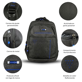 Foto 2 | Mochila Golden Star Urbana Juvenil Casual Df-9018 Color Negro