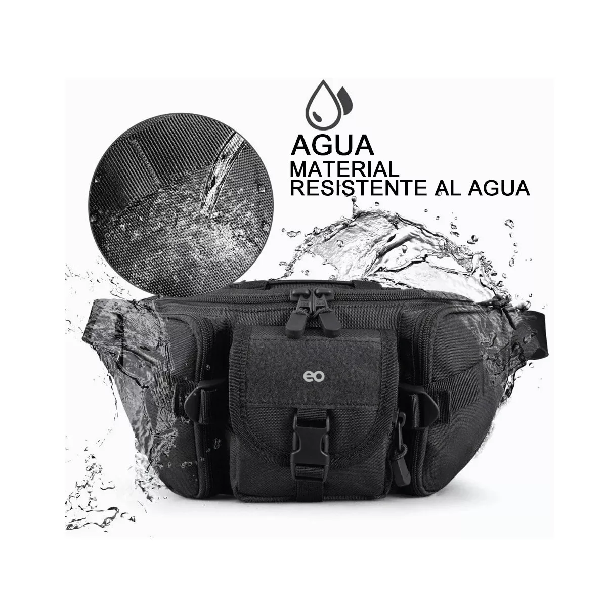 Foto 2 | Language Cangurera Tactica Militar Impermeable Riñonera Deportiva Negro Eo Safe Imports Esi-4051-1 Negro
