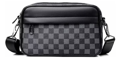 Foto 1 | Bandolera Xtellar Para Hombre Bolso Crossbody Cuadros Negro