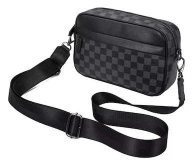 Foto 2 | Bandolera Xtellar Para Hombre Bolso Crossbody Cuadros Negro
