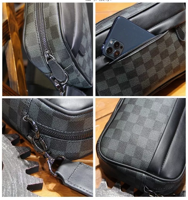 Foto 4 pulgar | Bandolera Xtellar Para Hombre Bolso Crossbody Cuadros Negro