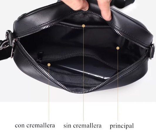 Foto 5 pulgar | Bandolera Xtellar Para Hombre Bolso Crossbody Cuadros Negro