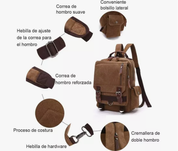 Foto 3 pulgar | Mochila Pechera Xtellar 2 En 1 Unisex Color Marrón