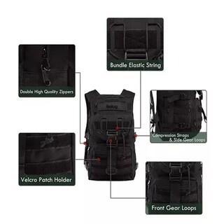 Foto 3 | Mochila Táctica Militar Belug Negra