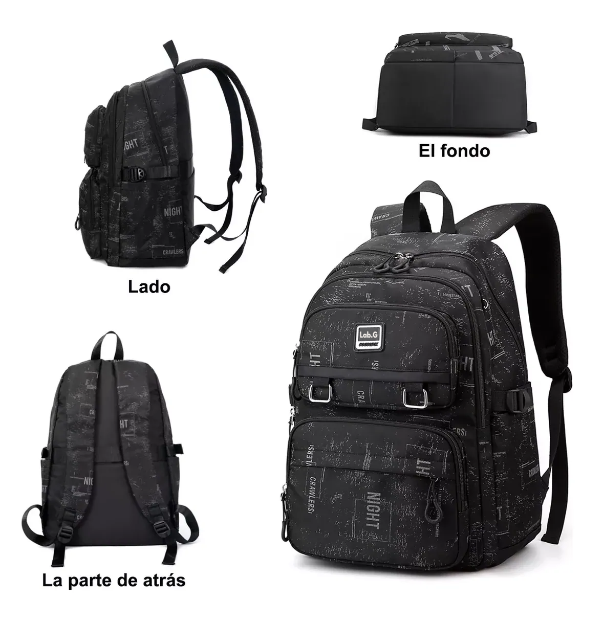 Foto 4 pulgar | Mochila Hombre Extra Grande Lab.g 35l, Black Snowflake