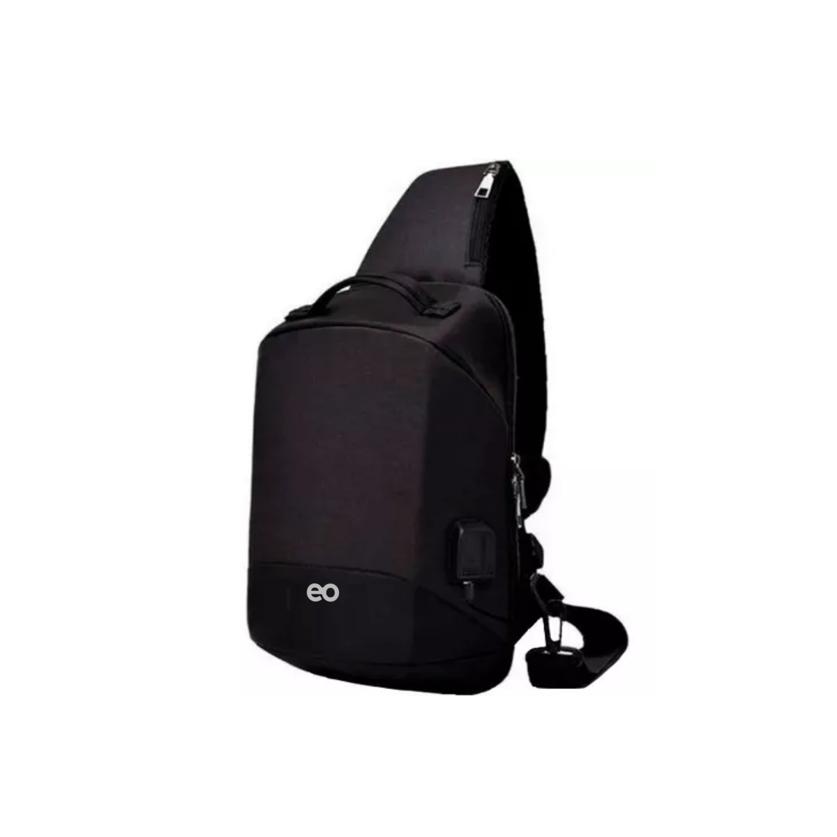 Mochila Cruzada Antirrobo Pechera Mariconera Con Usb Eo Safe Imports Esi-9214 Negro