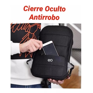 Foto 2 | Mochila Cruzada Antirrobo Pechera Mariconera Con Usb Eo Safe Imports Esi-9214 Negro