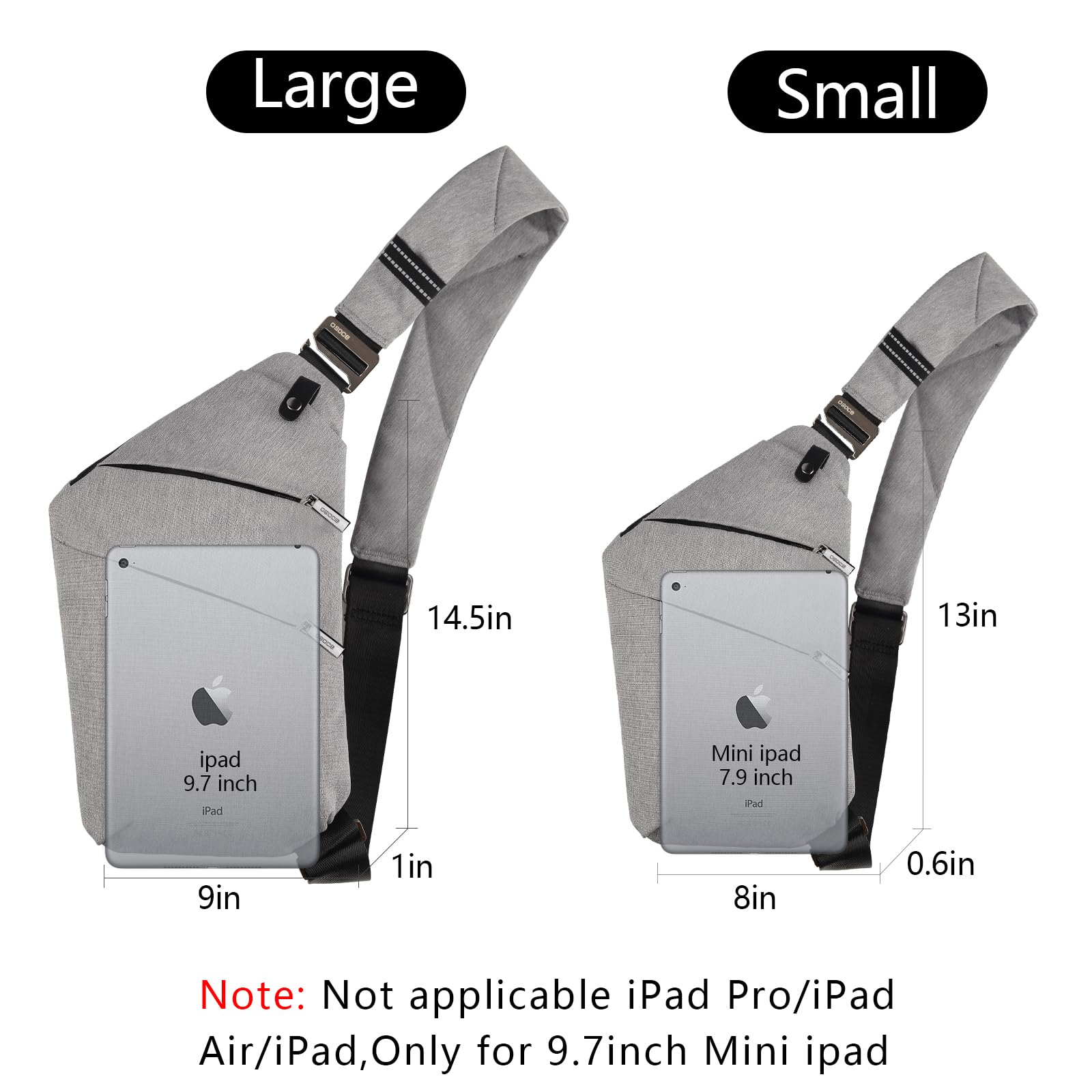 Foto 3 pulgar | Bolso Bandolera Osoce 1.0s Gris Claro Antirrobo Para Mujeres Y Hombres - Venta Internacional.