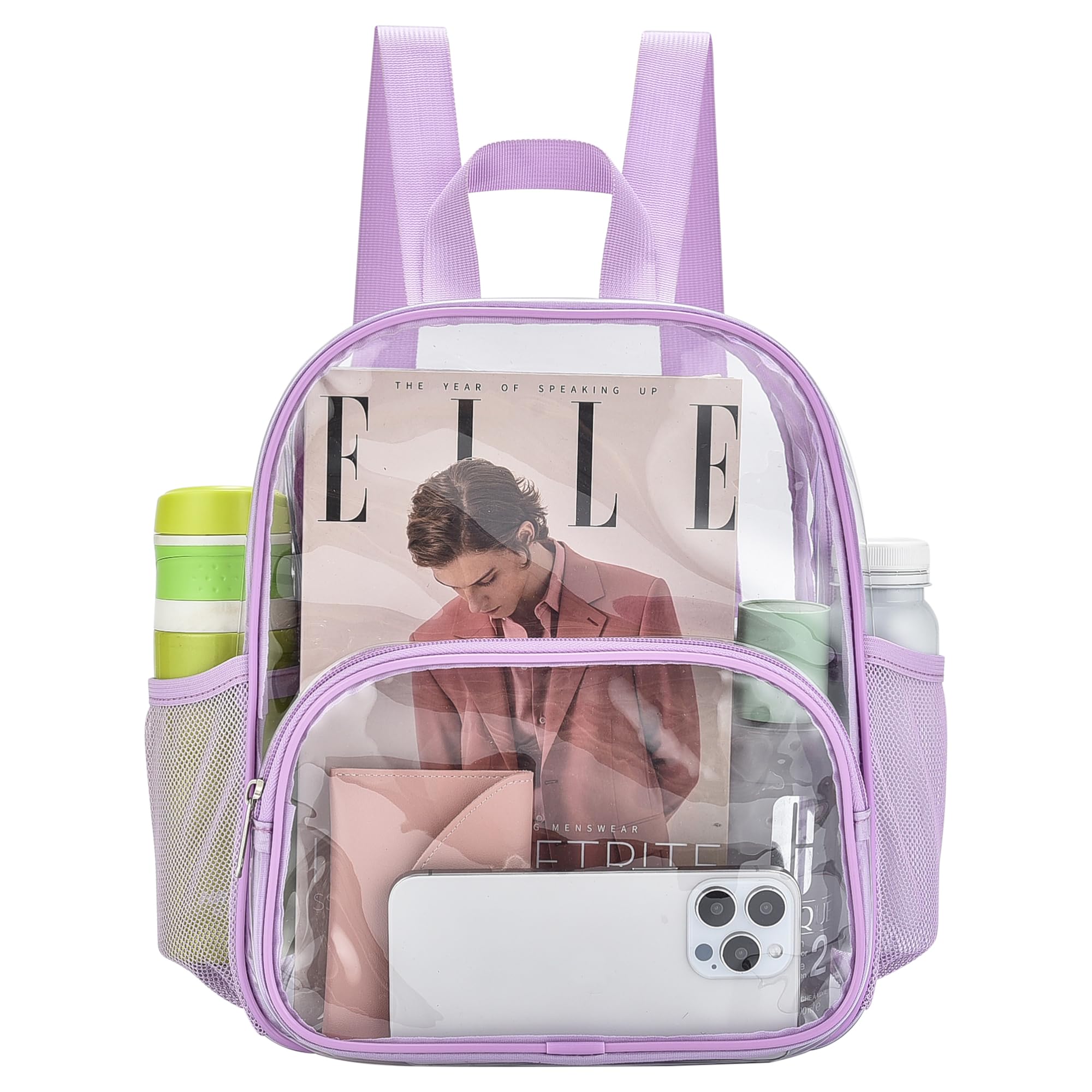 Foto 2 pulgar | Mochila Transparente Busiuw Para Eventos En Estadios, 30 X 30 X 15 Cm, Color Morado Claro - Venta Internacional.