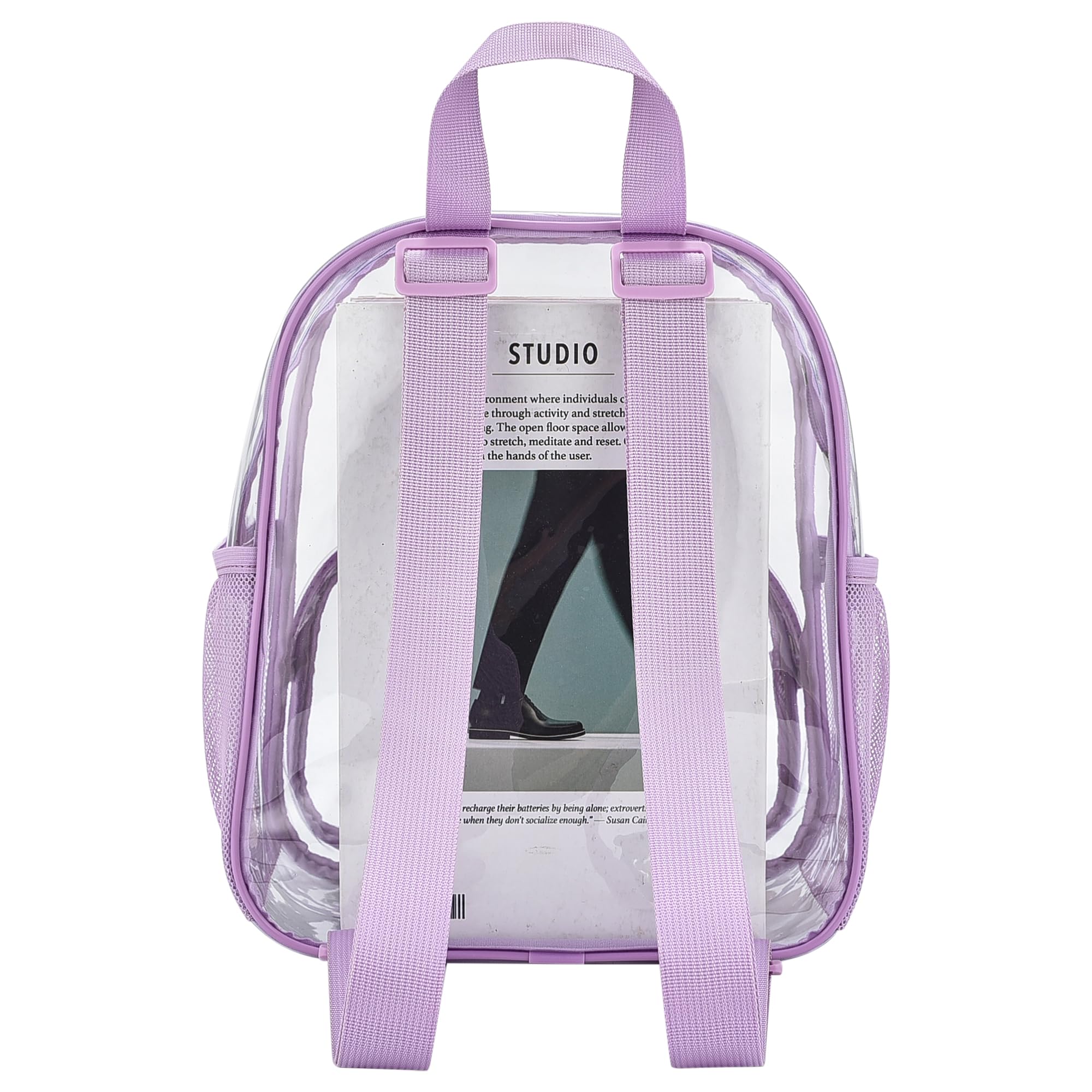 Foto 5 pulgar | Mochila Transparente Busiuw Para Eventos En Estadios, 30 X 30 X 15 Cm, Color Morado Claro - Venta Internacional.