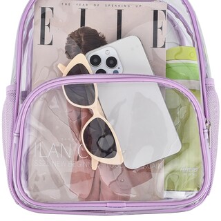 Foto 6 | Mochila Transparente Busiuw Para Eventos En Estadios, 30 X 30 X 15 Cm, Color Morado Claro - Venta Internacional.