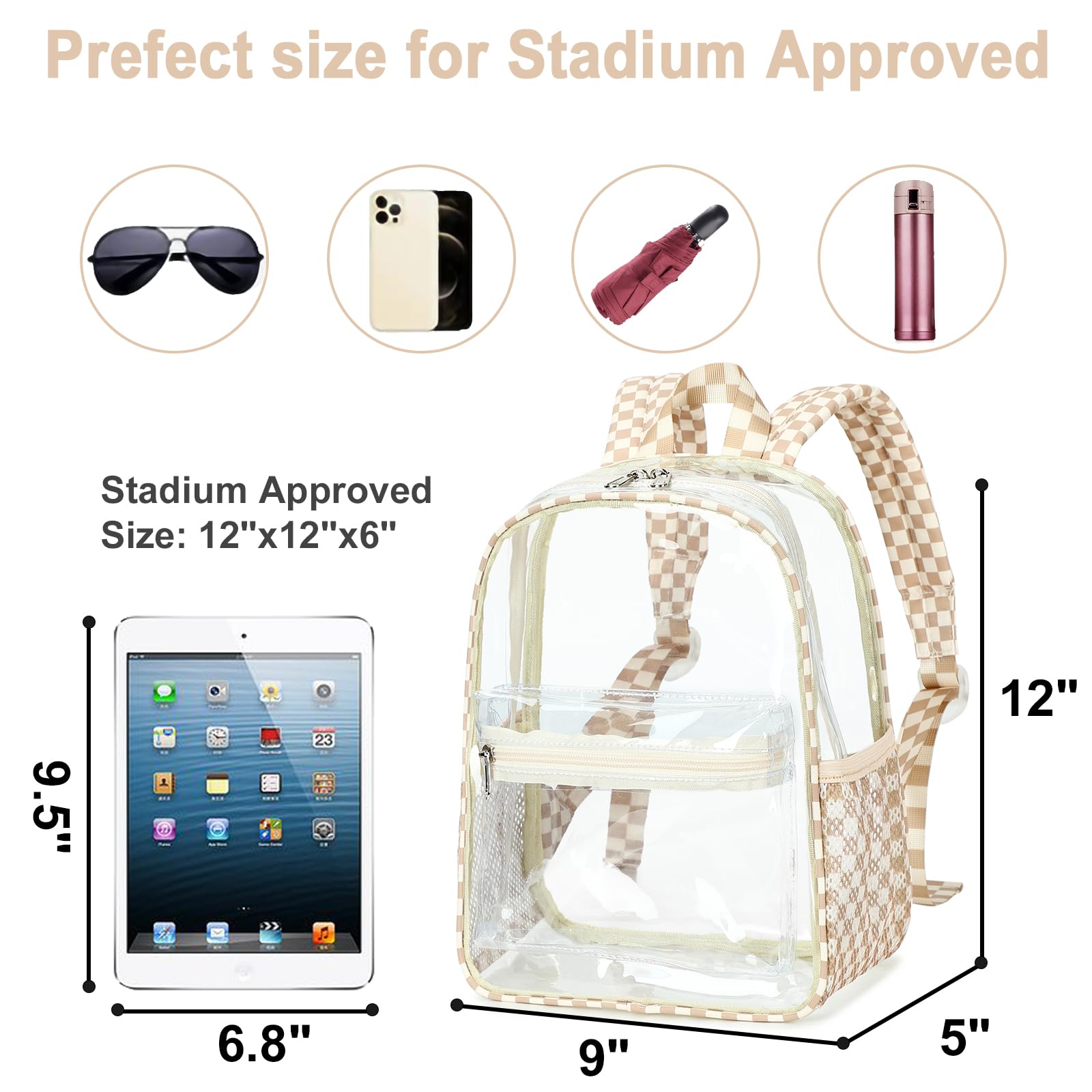Foto 3 pulgar | Minimochila Transparente Btoop Para Eventos En Estadios De 30 X 30 X 15 Cm - Venta Internacional.