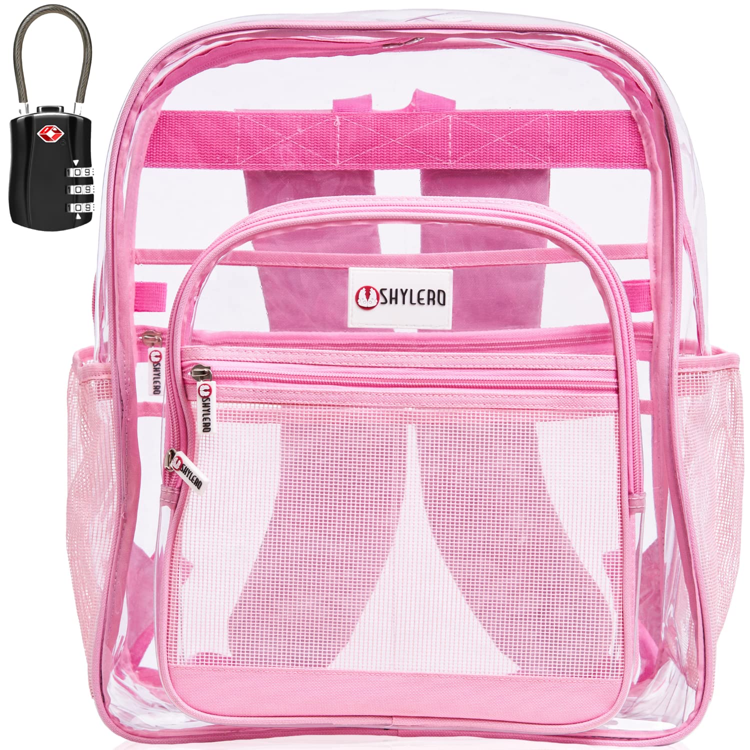 Foto 2 pulgar | Mochila Shylero Rosa Transparente Extra Grande De 32 L Con Cierre Tsa - Venta Internacional.