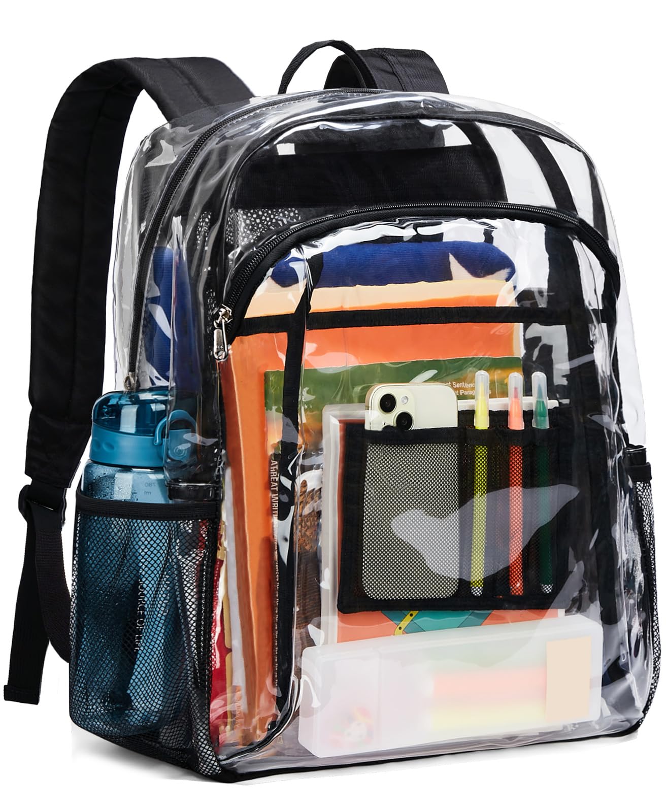 Foto 2 pulgar | Mochila Transparente Vorspack Heavy Duty Extra Grande Negra - Venta Internacional.