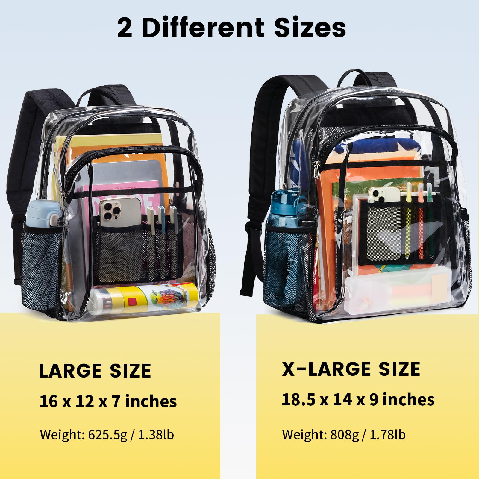 Foto 3 pulgar | Mochila Transparente Vorspack Heavy Duty Extra Grande Negra - Venta Internacional.