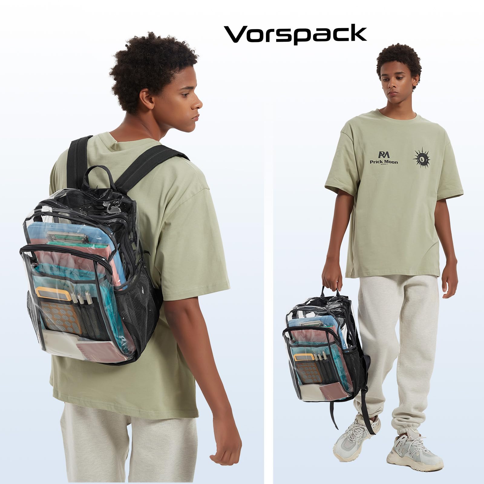 Foto 4 pulgar | Mochila Transparente Vorspack Heavy Duty Extra Grande Negra - Venta Internacional.