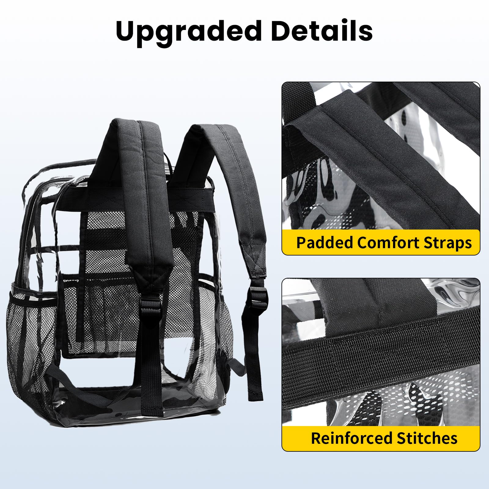 Foto 6 pulgar | Mochila Transparente Vorspack Heavy Duty Extra Grande Negra - Venta Internacional.