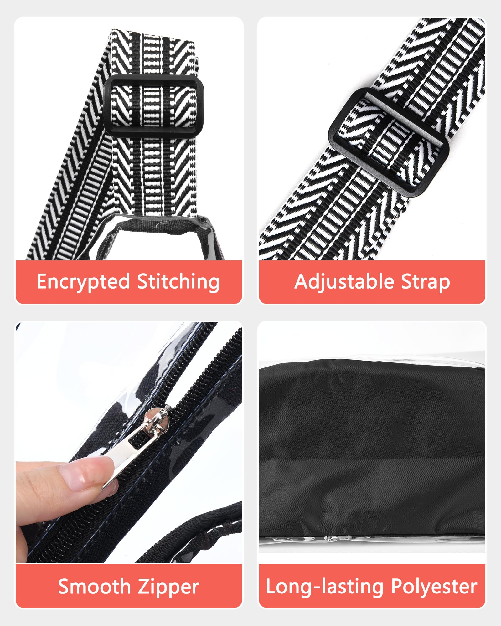 Foto 5 | Bolso Bandolera Hulisen, De Pvc Transparente, Aprobado Para Estadios - Venta Internacional.